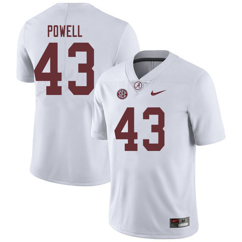 Men #43 Daniel Powell Alabama Crimson Tide College Football Jerseys Sale-White - Click Image to Close